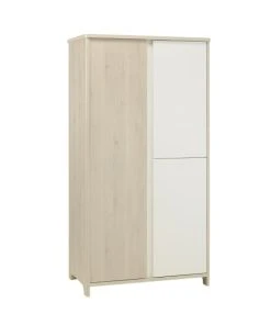 CALICOSY Armoire 3 Portes Bois Et Blanc Enfant - 98 X 185cm