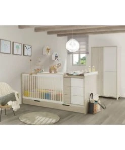 CALICOSY Armoire 3 Portes Bois Et Blanc Enfant - 98 X 185cm -Maisons du Monde boutique armoire 3 portes bois et blanc enfant 98 x 185cm 4