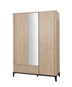 Galipette Armoire 3 Portes Effet Bois Marron Clair 58x136x195 -Maisons du Monde boutique armoire 3 portes effet bois marron clair 58x136x195 3