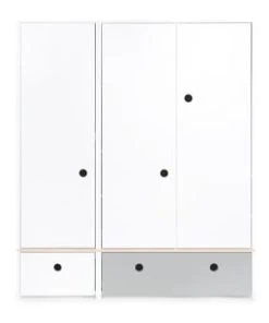 Wookids Armoire 3 Portes Façades Tiroirs Gris Perle-blanc 12 Wookids Armoire 3 Portes Façades Tiroirs Gris Perle-blanc -Maisons du Monde boutique armoire 3 portes facades tiroirs blanc colorflex
