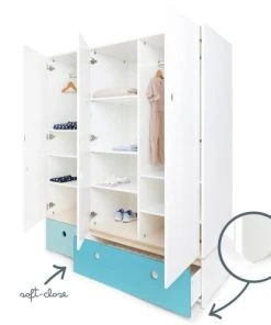 Wookids Armoire 3 Portes Façades Tiroirs Bleu Ciel-bleu Paradis 10 Wookids Armoire 3 Portes Façades Tiroirs Bleu Ciel-bleu Paradis -Maisons du Monde boutique armoire 3 portes facades tiroirs bleu ciel bleu paradis 2