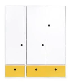 Wookids Armoire 3 Portes Façades Tiroirs Gris Espace-jaune 13 Wookids Armoire 3 Portes Façades Tiroirs Gris Espace-jaune -Maisons du Monde boutique armoire 3 portes facades tiroirs jaune colorflex