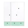 Wookids Armoire 3 Portes Façades Tiroirs Vert Menthe -Maisons du Monde boutique armoire 3 portes facades tiroirs vert menthe