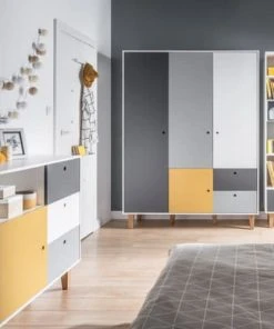 VOX Armoire 3 Portes Jaune 7 VOX Armoire 3 Portes Jaune -Maisons du Monde boutique armoire 3 portes jaune 2