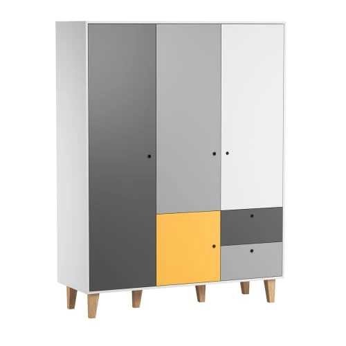 VOX Armoire 3 Portes Jaune 3 VOX Armoire 3 Portes Jaune