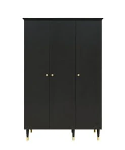 Bopita Armoire 3-portes Noir Mat En MDF Et Panneaux De Particules -Maisons du Monde boutique armoire 3 portes noir mat en mdf et panneaux de particules 2