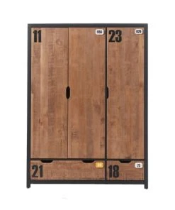 Vipack Armoire 3 Portes Noir Naturel