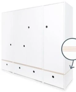 Wookids Armoire 4 Portes Blanc -Maisons du Monde boutique armoire 4 portes blanc 1