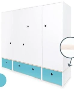 Wookids Armoire 4 Portes Bleu Paradis 9 Wookids Armoire 4 Portes Bleu Paradis -Maisons du Monde boutique armoire 4 portes bleu paradis 1