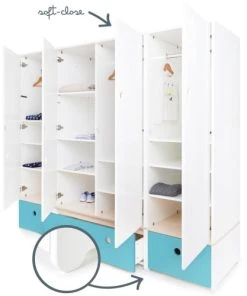 Wookids Armoire 4 Portes Bleu Paradis 10 Wookids Armoire 4 Portes Bleu Paradis -Maisons du Monde boutique armoire 4 portes bleu paradis 2