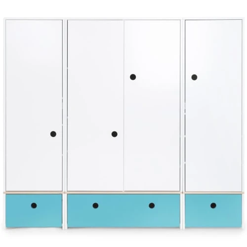 Wookids Armoire 4 Portes Bleu Paradis 3 Wookids Armoire 4 Portes Bleu Paradis