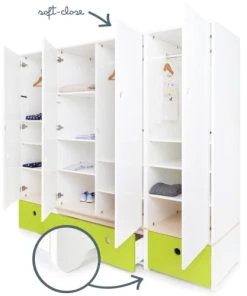 Wookids Armoire 4 Portes Citron Vert 10 Wookids Armoire 4 Portes Citron Vert -Maisons du Monde boutique armoire 4 portes citron vert 2