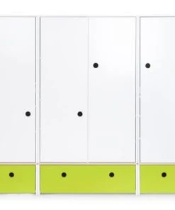 Wookids Armoire 4 Portes Citron Vert