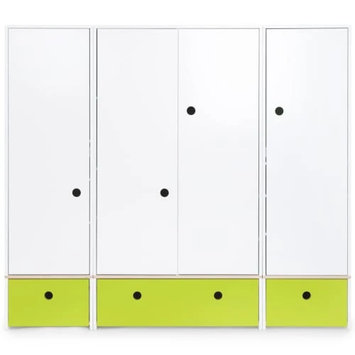 Wookids Armoire 4 Portes Citron Vert 3 Wookids Armoire 4 Portes Citron Vert