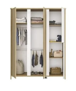 Galipette Armoire 4 Portes Effet Bois Marron Clair 57x146x185 -Maisons du Monde boutique armoire 4 portes effet bois marron clair 57x146x185 1