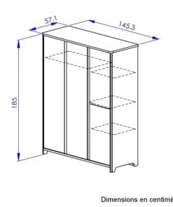 Galipette Armoire 4 Portes Effet Bois Marron Clair 57x146x185 -Maisons du Monde boutique armoire 4 portes effet bois marron clair 57x146x185 3