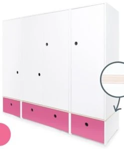 Wookids Armoire 4 Portes Fushia 9 Wookids Armoire 4 Portes Fushia -Maisons du Monde boutique armoire 4 portes fushia 1