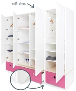 Wookids Armoire 4 Portes Fushia 10 Wookids Armoire 4 Portes Fushia -Maisons du Monde boutique armoire 4 portes fushia 2