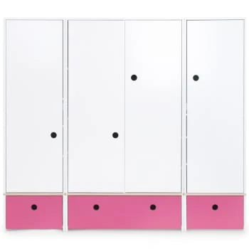 Wookids Armoire 4 Portes Fushia 7 Wookids Armoire 4 Portes Fushia - Image 5