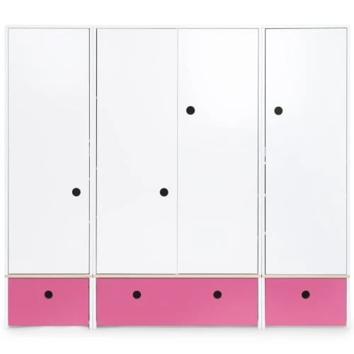 Wookids Armoire 4 Portes Fushia 3 Wookids Armoire 4 Portes Fushia