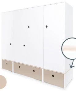 Wookids Armoire 4 Portes Gris Chaud -Maisons du Monde boutique armoire 4 portes gris chaud 1