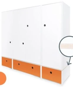 Wookids Armoire 4 Portes Orange -Maisons du Monde boutique armoire 4 portes orange 1