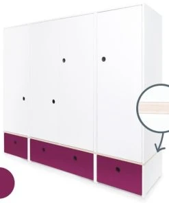 Wookids Armoire 4 Portes Prune 9 Wookids Armoire 4 Portes Prune -Maisons du Monde boutique armoire 4 portes prune 1