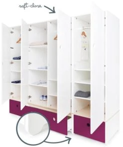 Wookids Armoire 4 Portes Prune 10 Wookids Armoire 4 Portes Prune -Maisons du Monde boutique armoire 4 portes prune 2