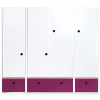 Wookids Armoire 4 Portes Prune 6 Wookids Armoire 4 Portes Prune - Image 4