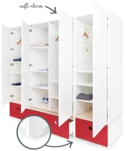Wookids Armoire 4 Portes Rouge 10 Wookids Armoire 4 Portes Rouge -Maisons du Monde boutique armoire 4 portes rouge 2