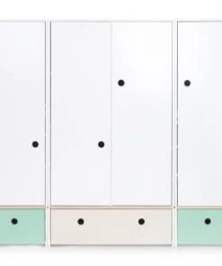 Wookids Armoire 4 Portes Blanc -Maisons du Monde boutique armoire 4 portes vert menthe colorflex