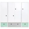 Wookids Armoire 4 Portes Vert Menthe-gris Perle-vert Menthe -Maisons du Monde boutique armoire 4 portes vert menthe gris perle vert menthe