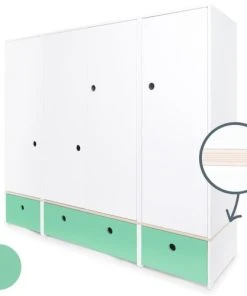 Wookids Armoire 4 Portes Vert Ocean -Maisons du Monde boutique armoire 4 portes vert ocean 1