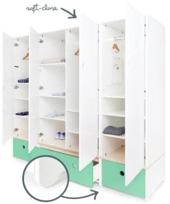 Wookids Armoire 4 Portes Vert Ocean -Maisons du Monde boutique armoire 4 portes vert ocean 2