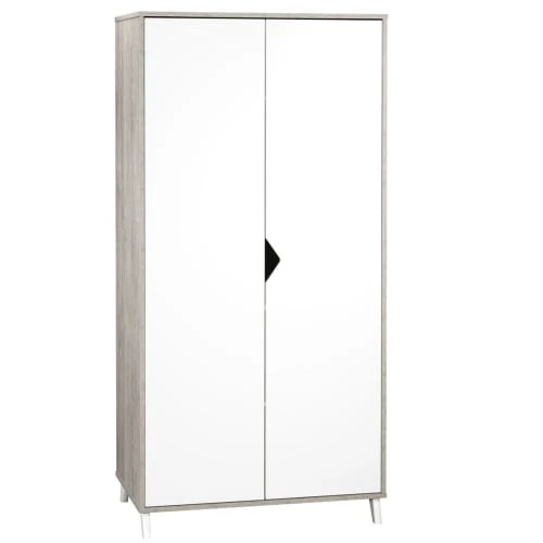 BabyPrice Armoire Bébé 2 Portes 175x86x56cm En Bois Gris Foncé 3 BabyPrice Armoire Bébé 2 Portes 175x86x56cm En Bois Gris Foncé