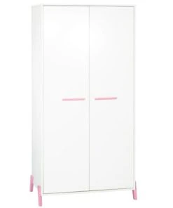 BabyPrice Armoire Bébé 2 Portes 175x88x56cm En Bois Blanc