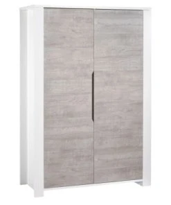 Sauthon Armoire Bébé 2 Portes 191x130x58cm En Bois Blanc