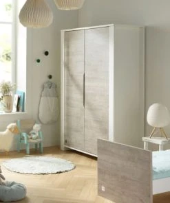 Sauthon Armoire Bébé 2 Portes 191x130x58cm En Bois Blanc -Maisons du Monde boutique armoire bebe 2 portes 191x130x58cm en bois blanc 3