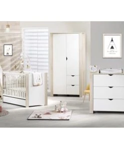 Sauthon Armoire Bébé 2 Portes 193x99x57cm En Bois Blanc -Maisons du Monde boutique armoire bebe 2 portes 193x99x57cm en bois blanc 2