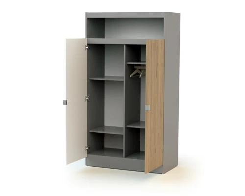 AT4 Armoire Blanc Gris Chêne 4 AT4 Armoire Blanc Gris Chêne – Image 2