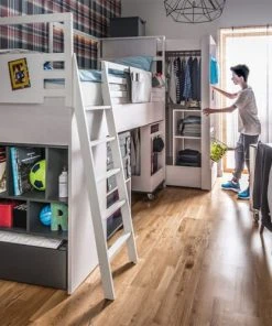 VOX Armoire Cargo Blanc Gris 9 VOX Armoire Cargo Blanc Gris -Maisons du Monde boutique armoire cargo blanc gris 3