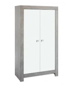 Schardt Armoire Enfant 2 Portes Gris Et Blanc