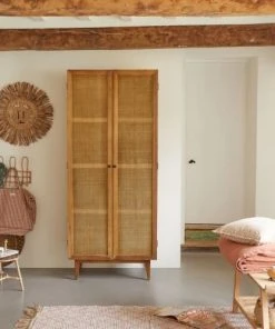 Tikamoon Armoire Enfant En Pin Et Cannage