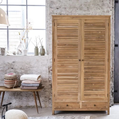 Tikamoon Armoire Enfant En Teck Massif 3 Tikamoon Armoire Enfant En Teck Massif