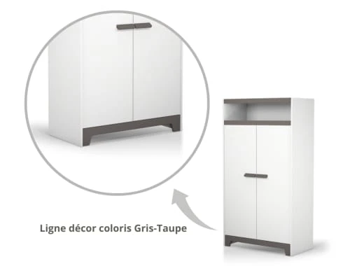 AT4 Armoire Gris Taupe 5 AT4 Armoire Gris Taupe – Image 3
