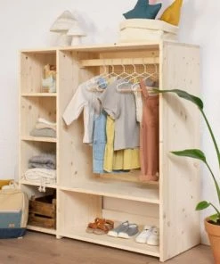 Hannun Armoire Montessori En épicéa Massif De Couleur Beige Avec Du Rotin -Maisons du Monde boutique armoire montessori en epicea massif de couleur beige avec du rotin 2