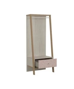 Terre De Nuit Armoire Portant à Vêtements 1 Tiroir En Bois Imitation Chêne Blanchi 1 -Maisons du Monde boutique armoire portant a vetements 1 tiroir en bois imitation chene blanchi 1 1