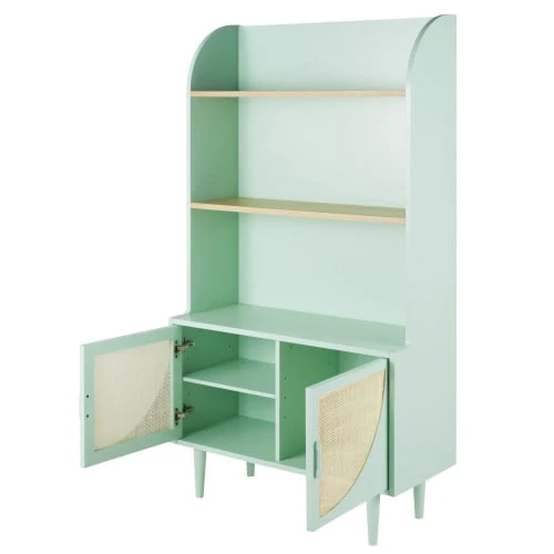 Maisons Du Monde Bibliothèque 2 Portes Verte Et Beige 4 Maisons Du Monde Bibliothèque 2 Portes Verte Et Beige – Image 2