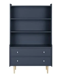 Maisons Du Monde Bibliothèque 2 Tiroirs Bleu Nuit Grisé