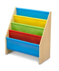 Delta Children Bibliothèque 4 Pochettes En Bois Imitation Bois Clair